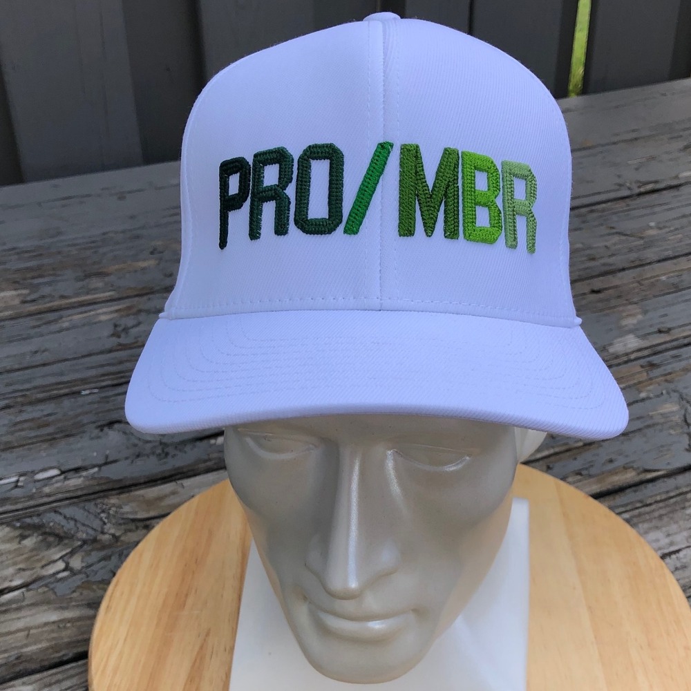Castle Pines White Hat G/Fore Flexfit 110 PGA Country Club Pro Member Green Mens
